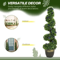 HOMCOM Set of Two 115cm Artificial Lavender Trees(m-5)