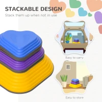 AIYAPLAY 6-Piece Heart-Shaped Kids Balance Stepping Stones and Motor Skills, Multicoloured(m-5)