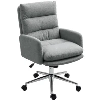 HOMCOM 91-99cm Sherpa Fleece Office Chair - Grey(m-11)