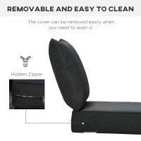 Outsunny 4 Pcs Outdoor Seat and Back Cushion Set Patio Deep Seating Chair Replacement Cushion(m-6)