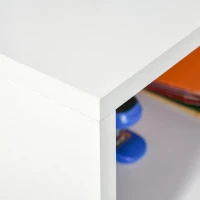 HOMCOM Support d'imprimante organiseur bureau caisson placard porte 3 niches + grand plateau panneaux particules blanc(m-9)