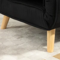 HOMCOM Poltrona Letto 3 in 1 con Schienale Reclinabile su 6 Posizioni in Tessuto, 94x78x80 cm, Nero(m-9)