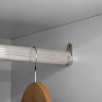 HOMCOM Armario de Ropa con 2 Puertas 2 Cajones y 1 Barra para Colgar Estilo Moderno para Dormitorio 80x50x180 cm Blanco y Roble(m-8)