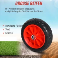 HOMCOM Alu Kanuwagen Kajakwagen Surfwagen klappbar mit Gurt Kunstleder-Räder Silber bis 75 kg 68 x 44,5 x 40 cm(m-5)