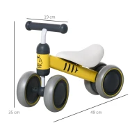 HOMCOM Draisienne vélo Enfant Design Abeille 4 Roues Selle Guidon Ergonomique métal PP Jaune(m-3)