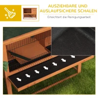 PawHut Kleintierstall Zwergkaninchenstall Nagerstall, wetterbeständig, 123 x 62 x 102 cm, Orange(m-6)