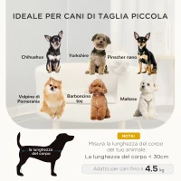 PawHut Divano per Cani e Gatti Imbottito con Schienale e Cuscino Rimovibile, 65x64x37cm, Crema(m-4)