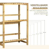 Outsunny Regal für Getränkekisten Kistenständer bis 4 Kisten Naturholz 2 Etagen 74 x 45 x 111 cm(m-5)