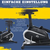 HOMCOM Crosstrainer für Zuhause Magnetischer Ellipsentrainer mit 8 Widerstandsstufen 3KG Schwungrad LCD-Monitor, Heimtrainer belastbar bis 100 kg(m-5)