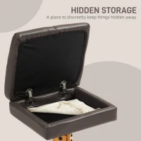 HOMCOM Faux Leather Massage Recliner Chair, with Storage Ottoman - Brown(m-6)