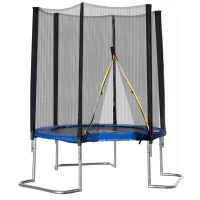 HOMCOM Trampolino Elastico per Bambini e Adulti con Rete, 223x223x230cm, Blu(m-10)