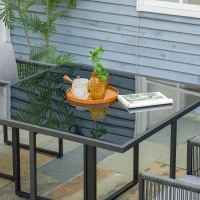 Outsunny Set da Giardino 5 Pezzi in Rattan, 4 Sedie da Giardino e Tavolo da Pranzo con Piano in Vetro(m-8)