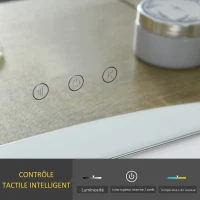 HOMCOM Miroir Maquillage Hollywood Lumineux LED intensité réglable pour Coiffeuse dim. 41L x 13P x 51H(m-6)