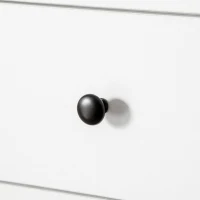 HOMCOM Table de cuisine pliable table à manger pliante 2 plateaux rabattables avec 2 tiroirs 1 placard blanc et chêne(m-9)