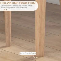 HOMCOM Esstisch Küchentisch Runder Tisch, Skandi-Design, 75 cm x 75 cm x 76 cm, Weiß + Natur(m-5)