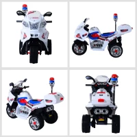 HOMCOM Moto Scooter électrique pour Enfants modèle Policier Fonctions sirène et gyrophare à partir de 3 Ans(m-4)