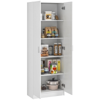 HOMCOM Mobile Multiuso Moderno con 5 Ripiani e Livelli Regolabili, in Legno, 60x31.5x165 cm, Bianco