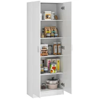 HOMCOM Mobile Multiuso Moderno con 5 Ripiani e Livelli Regolabili, in Legno, 60x31.5x165 cm, Bianco(m-1)