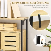 HOMCOM Kommode im Industrie-Design, Sideboard, Küchenschrank, 2 Regale, 2 Schränke, Schwarz + Natur(m-7)