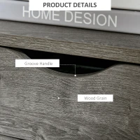 HOMCOM Industrial Side Table with Drawer, Sofa Table, Bedside Cabinet with Storage Shelf, Slim Nightstand for Living Room, Bedroom, Grey(m-5)