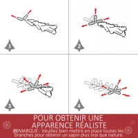 HOMCOM Sapin de Noël Artificiel enneigé Ø 90 x 150H cm 521 Branches épines Imitation Nordmann Grand réalisme(m-5)