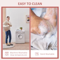 HOMCOM Flannel Fleece Blanket for Sofas, All-Season Fluffy Warm Throw Blanket for Bed, Couch, Chair, Striped Reversible Travel Bedspread, King Size, 230 x 230cm, Pink(m-6)