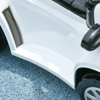 AIYAPLAY 2-in-1 Rutschauto, abnehmbares Verdeck, Lichter, Musik, Hupe, Kunststoff und Metall, 96 x 39 x 90 cm, Weiß/Schwarz(m-9)