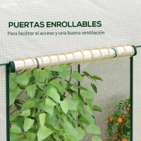 Outsunny Invernadero de Exterior con Doble Puerta con Cremallera y Cubierta de PE para Cultivar Plantas 200x100x178 cm Blanco(m-6)
