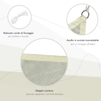 Outsunny Vela Ombreggiante Rettangolare, Impermeabile e Anti-Raggi UV in HDPE, 3x4m, Crema(m-5)