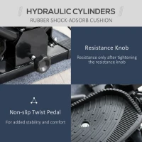 HOMCOM Portable Mini Stepper, Exercise Fitness Machine for Legs Arms Thigh Toner Toning Machine, Stair Steps Workout Training Fitness, w/ Resistance Bands and Floor Mat, Black(m-6)