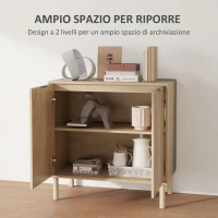 HOMCOM Mobile Contenitore in Legno a 2 Livelli con Ripiano Regolabile su 3 Livelli, 78x40x77.5 cm, color Rovere(m-4)