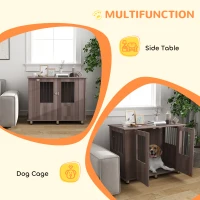 PawHut Dog Crate Table for Medium and Large Dogs with Magnetic Door for Indoor Use, 95 x 55 x 75 cm, Purple(m-5)