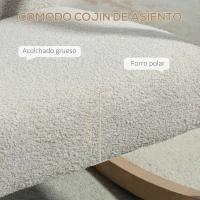 HOMCOM Silla Mecedora Tapizada de Borreguito Sillón Balancín Relax con Asiento Acolchado y Apoyabrazos 60x81x71cm Gris(m-5)