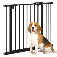 PawHut Adjustable Safety Gate w/ One Extensions, Four Adjustable Screws, Black(m-1)