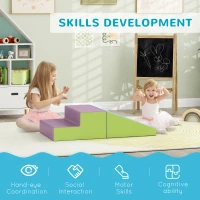 HOMCOM 2 Piece Soft Play Set for Toddler Climb and Crawl, for 12-36 Months, Blue(m-7)