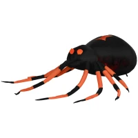 Outsunny Selbstaufblasende Halloweendekoration Große Spinne inkl. Gebläse, LED-Lichter, 160 cm x 150 cm x 43 cm, Orange + Schwarz(m-10)