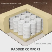 HOMCOM Leathaire Eight Massage Point Armchair, with Heat and Reclining Back - Brown(m-7)