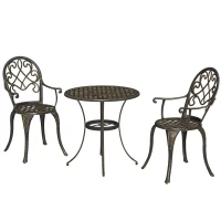 Outsunny Three-Piece Elegant Aluminium Garden Set - Bronze Tone(m-11)