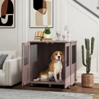 PawHut Dog Crate Table for Medium and Large Dogs with Magnetic Door for Indoor Use, 85 x 55 x 75 cm, Purple(m-2)