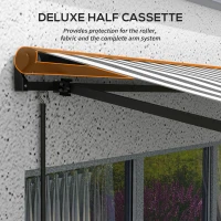 Outsunny 2.5 x 3.5m Aluminium Frame Electric Awning, with Remote - Grey/White(m-7)