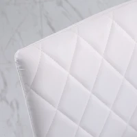 HOMCOM Set 4 Sedie Imbottite per Sala da Pranzo con Rivestimento in Similpelle, 41x50x91cm - Bianco(m-7)