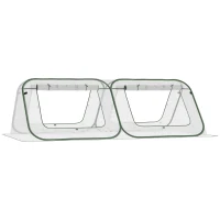 Outsunny Pop Up Mini Greenhouse with Roll Up Doors & Portable Zipper Bag for Plants Outdoor, PE Cover, 240 x 120 x 75cm(m-1)
