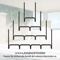 Outsunny Feuerholzgestell, 0,67 m³, mit Tragetasche & Abdeckung, Metallrahmen, bis 200 kg, 240 x 36 x 99 cm, Schwarz(m-8)