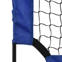 HOMCOM Set of 2 Football Goal Net 6 x 3 ft Foldable Outdoor Sport Training Teens Adults Football with Carrying Bag Blue(m-9)