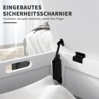 HOMCOM Aufbewahrungsbox Aufbewahrunskiste Spielzeugtruhe, MDF, 2 Griffe, 81 x 40 x 46 cm, Weiß(m-5)