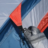 Outsunny Campingzelt für 3-4 Personen, zwei Türen, Netzfenster, blau, 4,75 x 2,64 x 1,50 m(m-9)