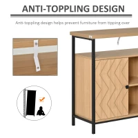 HOMCOM Sideboard Storage Cabinet Cupboard with Doors & Adjustable Shelves for Dining Room, Living Room, Kitchen, Oak Tone(m-6)