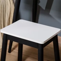 HOMCOM Juego Tocador de Maquillaje con Taburete Espejo Redondo 2 Cajones de Almacenaje y 3 Estantes Mesa de Maquillaje para Dormitorio Vestidor 80x42x131 cm Blanco(m-7)