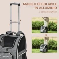 PawHut Trasportino Per Cani con Ingresso a Cerniere e Finestra a Rete, in Tessuto Oxford e Poliestere, 43x33x51.5 cm(m-8)