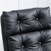 Vinsetto Poltrona da Ufficio in Finta Pelle con Schienale Reclinabile 135° e Poggiapiedi Estraibile, Nero(m-8)